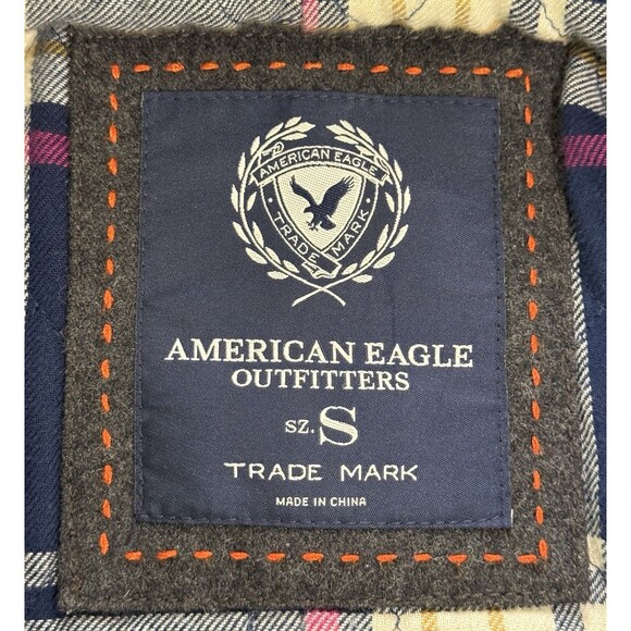 American Eagle Women’s Gray Wool Blend Pea Coat Jacket Minimalist Quiet Luxury S - Picture 6 of 10